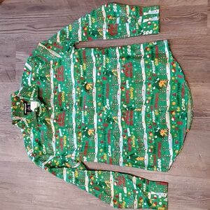 Suitmeister ELF Button Down Christmas Shirt Size 15/15.5